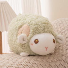 Big-Head Sheep Plush Toy with Velboa Texture Pink Green