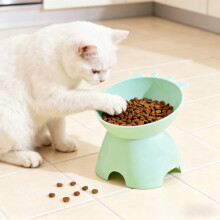 Multi-colored Plastic Tall Cat Bowls, Large-Diameter, Tip-Over Resistant, Easy-Clean, Neck-Protecting Dog Food Bowls – Compatible with Pets