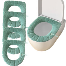 Bathroom Toilet Seat Pads, Soft Thicker Warmer Stretchable Washable Cloth Toilet Seat Cover Pads 4PCS