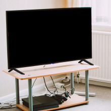 bucăți suport TV cu bază neagră durabilă pentru televizor cu ecran plat de acasă