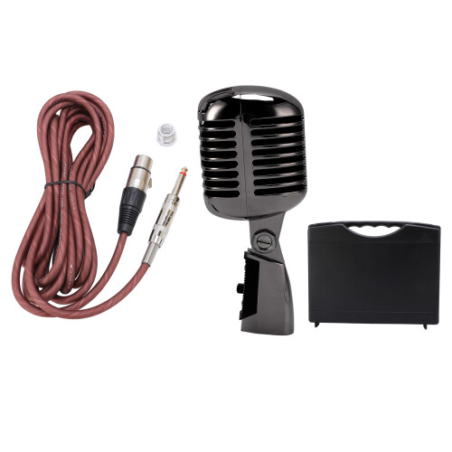 Retro Cardioid Dynamic Microphone, Adjustable Angle, Gunmetal Grey 1