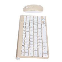 Wireless 2.4G Ultrathin Ergonomic Keyboard & Mouse Combo - Gold