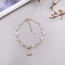 Handcrafted Fancy Natural Small Pearl Bracelet - Unique Baroque Pearl Bracelet for Women