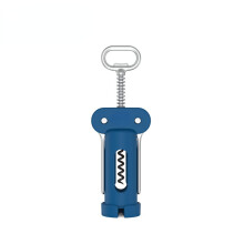3-in-1 Wing Corkscrew Wine Opener with Foil Cutter & Beer Opener, Non-Stick, Compatible with Sharp Screw, Blue
