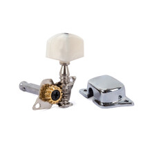 5 Pcs Banjo Semi-closed Machine Head Tuning Tuner Peg Key with 4 Bushing for Banjo Guitar (Silver)