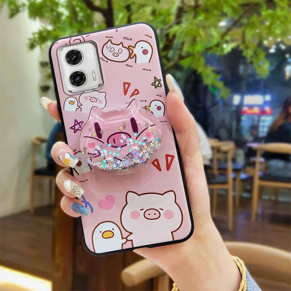 Moto G 5G 2023 Phone Case Â Waterproof, Anti-Knock, Quicksand Glitter Tpu Case With Rotatable Stand & Cartoon Design 9448483997485
