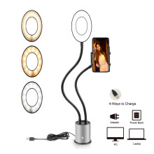 Selfie Ring Light with Flexible Long Arms Cell Phone Holder Stand for Live Stream and Makeup