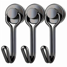 3/6/12/20Pcs Black Magnetic Hooks Cruis Heavy Duty Magnetic Hangers, Extra Strong Magnets with Hook for Hanging, Resistant Base