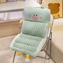 Integrated Seat Cushion & Backrest with Waist Support, Double-Sided Pad for Office, Dorm, Student Chairs (Green)
