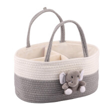 AuroraX Woven Foldable Laundry Basket with Handles – Small Cotton Rope Round Hamper for Clothes, Blankets & Toys, Decorative Organizer