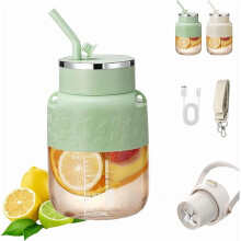 2025 Upgrade 800ml Portable Blender & Juicer, Cordless 2-in-1 with Direct Drink Function, for Work/Fitness/Travel (Green)