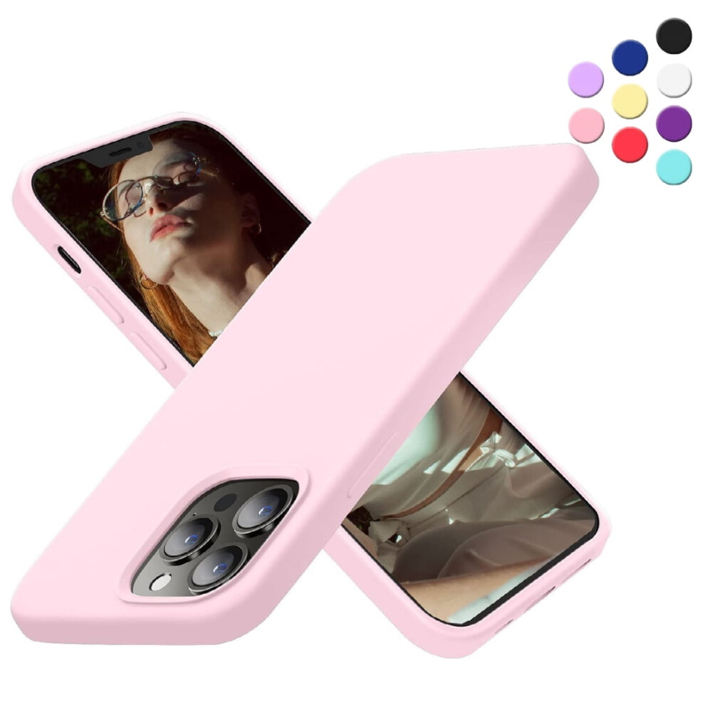 Silicone Soft Case Designed For Compatible With Iphone 13 Pro Shockproof Durable Slim Fit, Light Pink 9448483563239