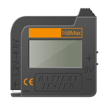 168Max Digital Lithium Battery Tester, Diagnostic Volt Checker for AAA AA C D 9V 1.5V Button Cell Battery BT-168