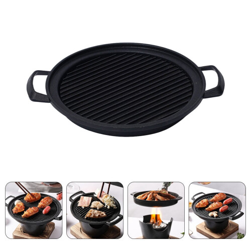 BBQ Roasting Pan Non-Stick Indoor Barbecue Tray Black 1 Pack