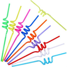 Triani - Conjunto de 40 Canudos Reutilizáveis em Cores Sortidas, com Formato de Torção, Ideais para Festas, Coquetéis e Sucos. Perfeitos para