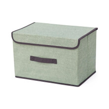 15x9.8x9.8In Fabric Storage Box, Collapsible Linen Closet Organizer for Bedroom,Green Durable Foldable Cube Basket for Office,Bedroom,1Pack
