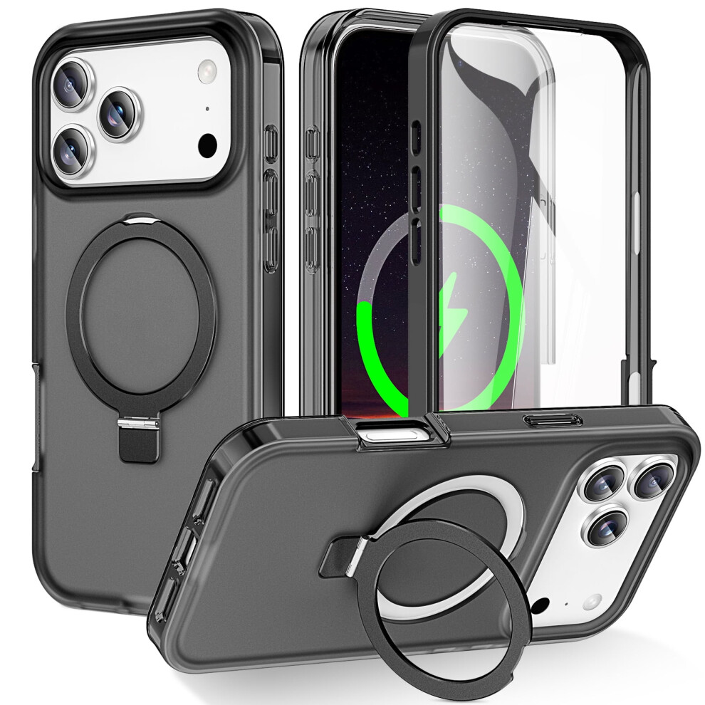 Compatible With Iphone 17 Pro Max Magnetic Case W/ Built-In Screen Protector, Shockproof Hybrid Tpu+Pc Matte Case, Full-Body Protection & Invisible 9448483565417