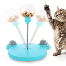 Kattegodbitdispenser, interaktiv kjæledyrleke, multifunksjonell sakteforingsautomat med lekker godbitball og peppermynteballer