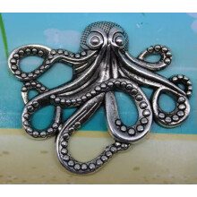 4/10/30pcs retro style Big octopus alloy charms pendants 35x43mm-ancient silver-30pcs
