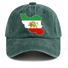 Iran Flag Map Baseball Cap for Men Green Adjustable