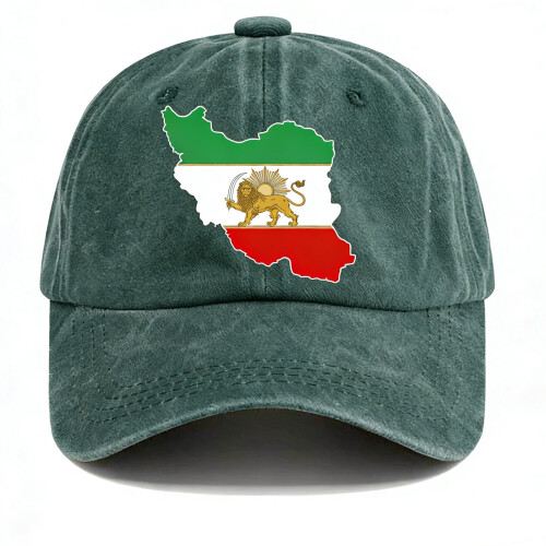 Iran Flag Map Baseball Cap for Men Green Adjustable