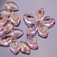 10pcs 19x13mm Petals Top Drilled Loose Lampwork Crystal Glass Pendants Beads-Gold Lt Purple