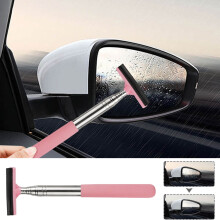Retractable Rear View Mirror Wiper, Portable Multifunctional Car Wiper Tool, Extendable Water Scraper for Clear Vision in Rainy Driving Conditions