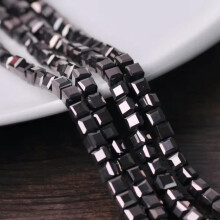 3mm 4mm 6mm 8mm 10mm 14mm Crystal Glass Cube Faceted Loose Crafts Beads Lot-(25) Metal Black-3mm (100pcs)