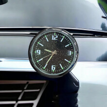 4 Inch Dashboard Fluorescent Clock, Mini Car Clock Luminous Dial, Alloy Non-Slip Easy Install Dashboard Clock for Car Truck Office Home
