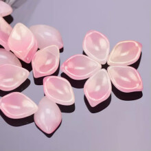 10pcs 19x13mm Petals Top Drilled Loose Lampwork Crystal Glass Pendants Beads-Jade Lt Peach