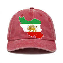 Iran Flag Map Baseball Cap for Men Watermelon Red