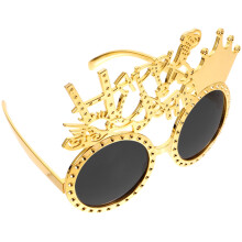 1Pcs Eyeglass for New Year Golden Round Party Accessory with ABS