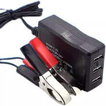 DC Converter Battery Clip 12V/24V to 5V USB Step Down 3-Port