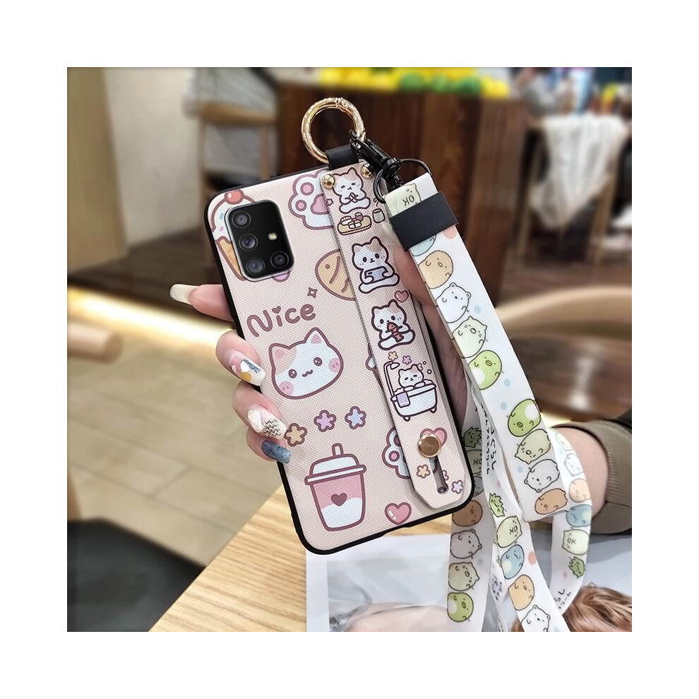 Phone Case Compatible With Samsung Galaxy A71 5G Â Dirt-Resistant, Anti-Knock Silicone Cover With Wristband & Lanyard Ring 9448483780247