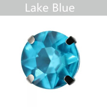 10pcs Sew On Glass Crystal Round Rhinestones Flat Back Claw Cup Craft Beads-18mm-Lake Blue