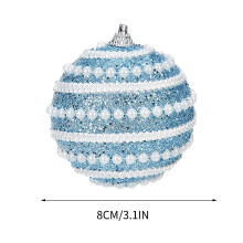 Christmas Balls Clearance – 3.1" Pearl Thread Ornaments, Painted Tree Pendants & Decorations (Compatible with Standard Tree Hooks)