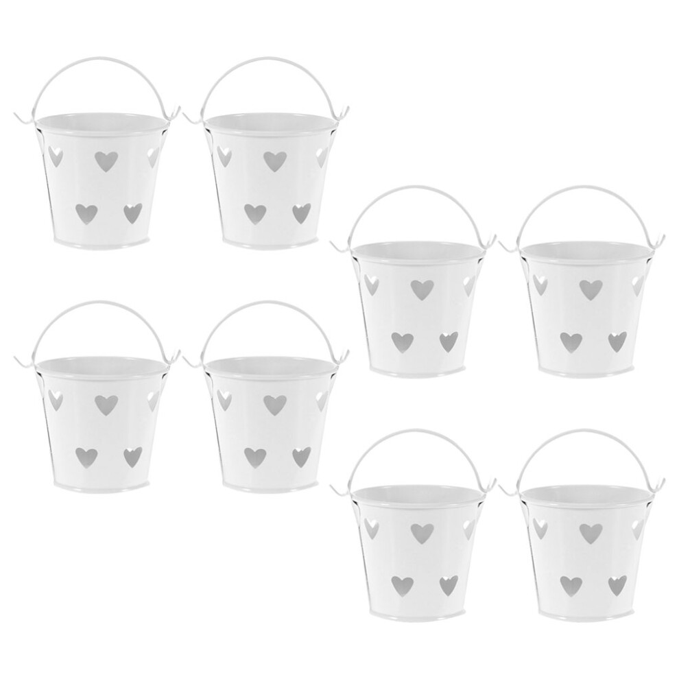 8Pcs Small Metal Buckets With Handles Decorative Candy Kettle Pot Bucket Holder Party Favors 9448483781718