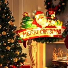 Christmas Window Hanging Lights, LED Stickers, Battery-Powered, Reusable, Compatible with Xmas Decor