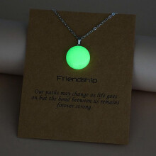 Simple Luminous Beads Necklace Glowing Night Round Star Heart Pendant Glow In The Dark Necklace for Men Women