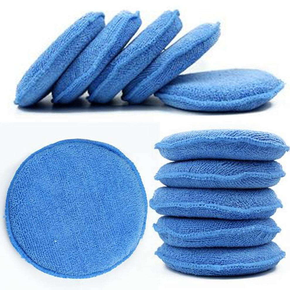 Baade Waxing Polish,10Pcs Waxing Polish Wax Sponge Applicator Pads Vehicle Glass Clean (Blue) Blue 9448483782746