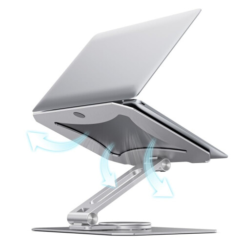 Adjustable Aluminum Laptop Stand 360 Rotating Foldable Riser with Heat Dissipation and Stable Support 2