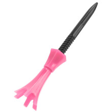 Adjustable Pink Plastic Golf Tees with Ball Holder, 80mm, 40-55mm Height