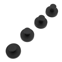 4 Pcs Stainless Steel Black Suction Cup Hooks Water Resistant Towel Hangers