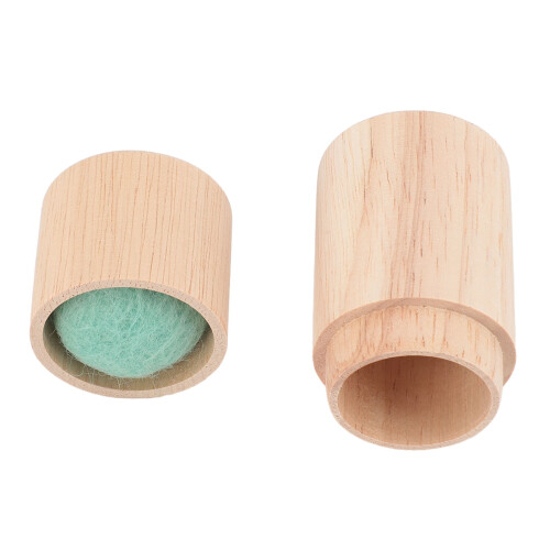 Wood Needle Case Storage – Portable Beech, Mint Green, 8.5x4 cm 1