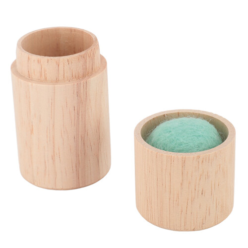 Wood Needle Case Storage – Portable Beech, Mint Green, 8.5x4 cm 2