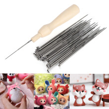 Wool Felting Tool Kit - Wood Handles & Stainless Steel Needles (Black Bottle)