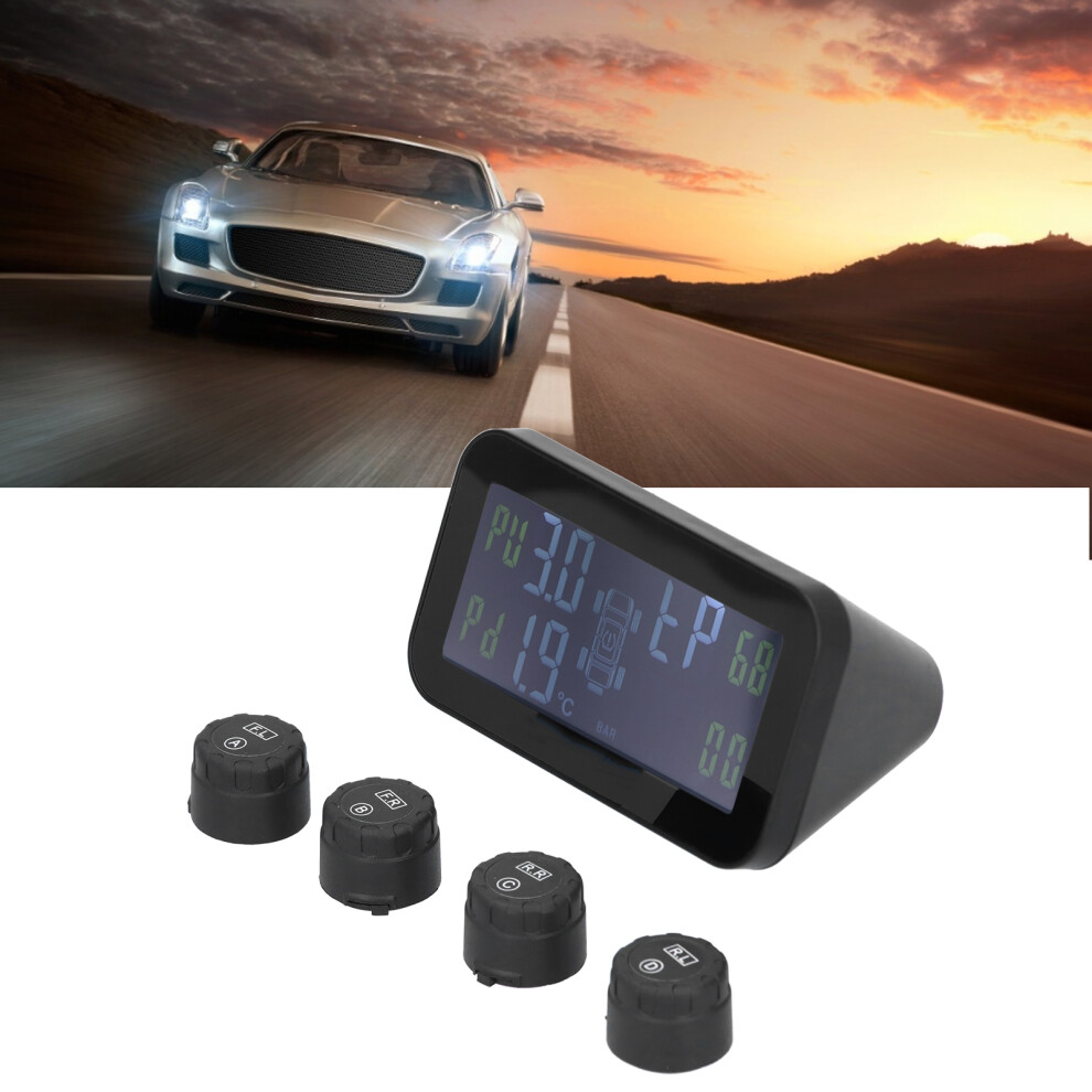 Lcd Car Tpms Tire Pressure Monitor With Solar Usb Charging, 280Mah 3401391951525