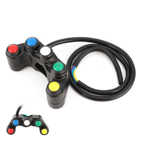 5-Button ATV Motorcycle Control Switch Assembly 22mm Waterproof Aluminum 2