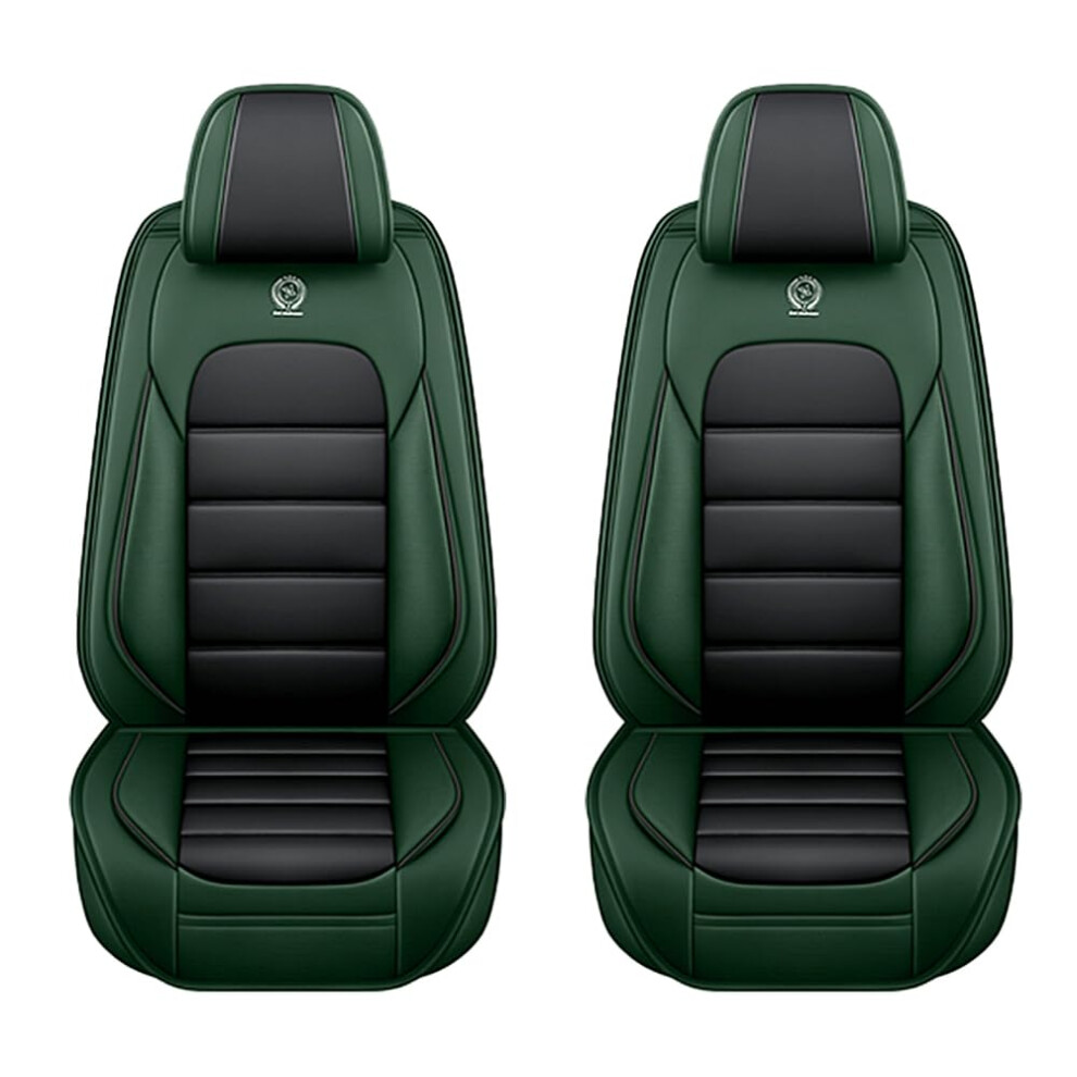 Waterproof Leather Car Seat Covers For Chevy Spark Ev 20142016, And Front Set, Airbag Compatible, Antislip Design Green/Black 9073542787204