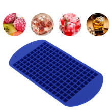 160-Grid Blue Flexible Silicone Ice Cube Mold for Mini Ice & Desserts